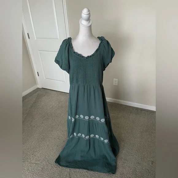 NWT Baevely Green Boho Maxi Dress Size 1X - Picture 11 of 11